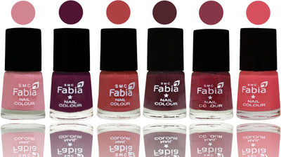 

Fabia Nail Polish Matte Look Attractive Your Nails Rose-Boysenberry-Peach-Wine-Wine Red-Punch Pink(Pack of 6)