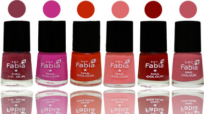 

Fabia Nail Polish Matte Look Attractive Your Nails Wine Red-Pink Pink-Fire Orange-Baby Pink-Bold Red-Coral Pink(Pack of 6)