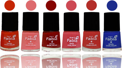 

Fabia Nail Polish Matte Look Attractive Your Nails Fire Orange-Baby Pink-Bold Red-Strawberry-Candy Orange-Shock Blue Dark(Pack of 6)