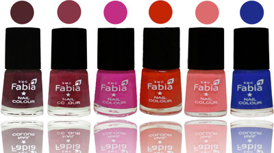 

Fabia Nail Polish Matte Look Attractive Your Nails Wine-Wine Red-Pink Pink-Fire Orange-Baby Pink-Shock Blue Dark(Pack of 6)