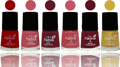 

Fabia Nail Polish Matte Look Attractive Your Nails Red-Coral Pink -Jam-Light Pink-Maroon-Mattis gold(Pack of 6)