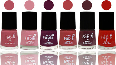 

Fabia Nail Polish Matte Look Attractive Your Nails Mauve Pink-Rose-Boysenberry-Peach-Wine-Reddish Red(Pack of 6)