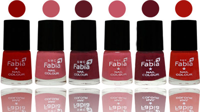 

Fabia Nail Polish Matte Look Attractive Your Nails Red-Coral Pink -Jam-Light Pink-Maroon-Reddish Red(Pack of 6)