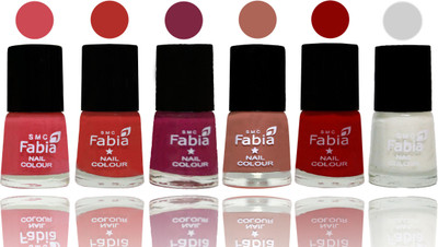 

Fabia Nail Polish Matte Look Attractive Your Nails Strawberry-Candy Orange-Dark Magenta-Coral-Red-White(Pack of 6)