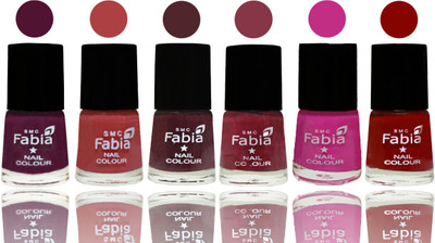 

Fabia Nail Polish Matte Look Attractive Your Nails Boysenberry-Peach-Wine-Wine Red-Pink Pink-Bold Red(Pack of 6)