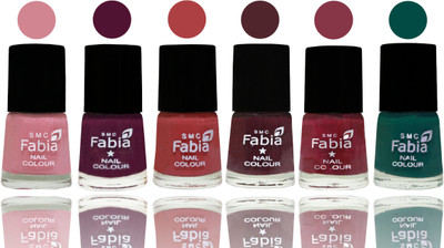 

Fabia Nail Polish Matte Look Attractive Your Nails Rose-Boysenberry-Peach-Wine-Wine Red-Pine Green(Pack of 6)