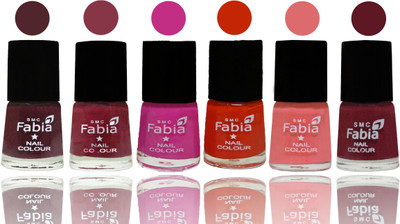 

Fabia Nail Polish Matte Look Attractive Your Nails Wine-Wine Red-Pink Pink-Fire Orange-Baby Pink-Jam(Pack of 6)
