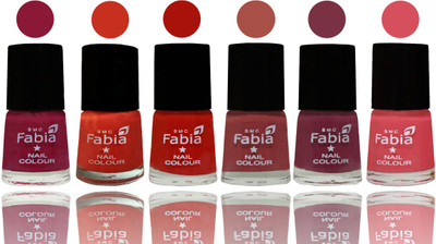 

Fabia Nail Polish Matte Look Attractive Your Nails Pure Wine-Orange-Reddish Red-Dark Peach-Plum-Punch Pink(Pack of 6)