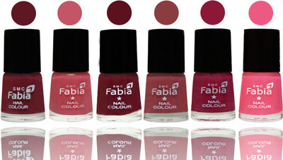 

Fabia Nail Polish Matte Look Attractive Your Nails Jam-Light Pink-Maroon-Dark Nude-Pure Wine-Shock Pink Light(Pack of 6)