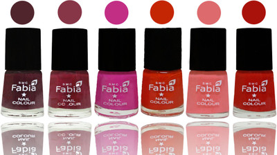 

Fabia Nail Polish Matte Look Attractive Your Nails Wine-Wine Red-Pink Pink-Fire Orange-Baby Pink-Reddish Red(Pack of 6)