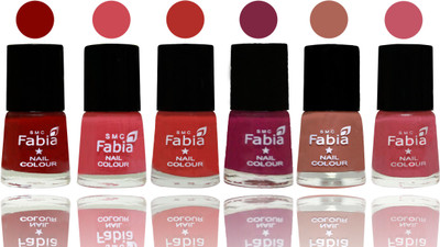

Fabia Nail Polish Matte Look Attractive Your Nails Bold Red-Strawberry-Candy Orange-Dark Magenta-Coral-Light Pink(Pack of 6)