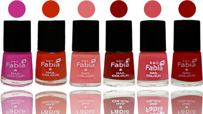 

Fabia Nail Polish Matte Look Attractive Your Nails Pink Pink-Fire Orange-Baby Pink-Bold Red-Strawberry-Red(Pack of 6)