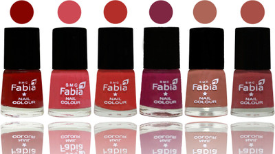 

Fabia Nail Polish Matte Look Attractive Your Nails Bold Red-Strawberry-Candy Orange-Dark Magenta-Coral-Dark Peach(Pack of 6)