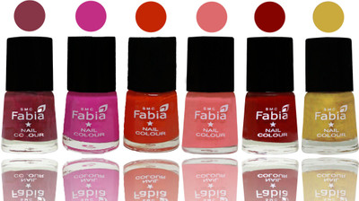 

Fabia Nail Polish Matte Look Attractive Your Nails Wine Red-Pink Pink-Fire Orange-Baby Pink-Bold Red-Mattis gold(Pack of 6)
