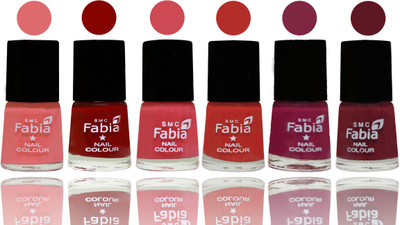 

Fabia Nail Polish Matte Look Attractive Your Nails Baby Pink-Bold Red-Strawberry-Candy Orange-Dark Magenta-Jam(Pack of 6)