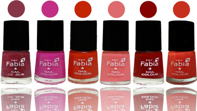 

Fabia Nail Polish Matte Look Attractive Your Nails Wine Red-Pink Pink-Fire Orange-Baby Pink-Bold Red-Orange(Pack of 6)