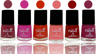 

Fabia Nail Polish Matte Look Attractive Your Nails Wine Red-Pink Pink-Fire Orange-Baby Pink-Bold Red-Dark Magenta(Pack of 6)