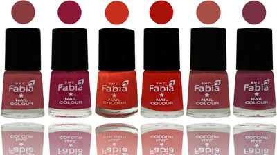 

Fabia Nail Polish Matte Look Attractive Your Nails Dark Nude-Pure Wine-Orange-Reddish Red-Dark Peach-Plum(Pack of 6)