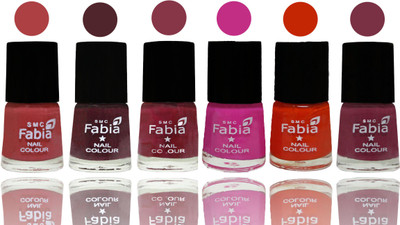 

Fabia Nail Polish Matte Look Attractive Your Nails Peach-Wine-Wine Red-Pink Pink-Fire Orange-Plum(Pack of 6)