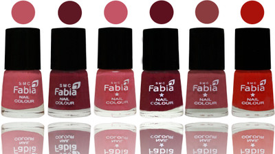 

Fabia Nail Polish Matte Look Attractive Your Nails Coral Pink -Jam-Light Pink-Maroon-Dark Nude-Reddish Red(Pack of 6)