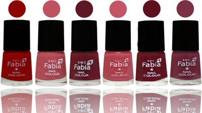 

Fabia Nail Polish Matte Look Attractive Your Nails Red-Coral Pink -Jam-Light Pink-Maroon-Plum(Pack of 6)