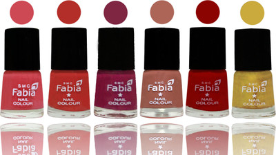 

Fabia Nail Polish Matte Look Attractive Your Nails Strawberry-Candy Orange-Dark Magenta-Coral-Red-Mattis gold(Pack of 6)