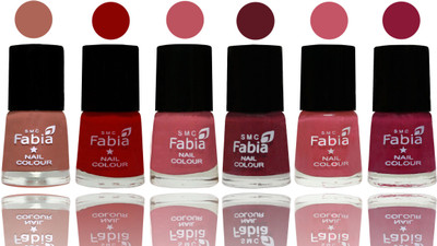 

Fabia Nail Polish Matte Look Attractive Your Nails Coral-Red-Coral Pink -Jam-Light Pink-Pure Wine(Pack of 6)