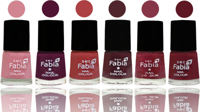 

Fabia Nail Polish Matte Look Attractive Your Nails Rose-Boysenberry-Peach-Wine-Wine Red-Jam(Pack of 6)
