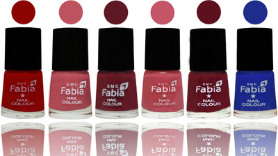 

Fabia Nail Polish Matte Look Attractive Your Nails Red-Coral Pink -Jam-Light Pink-Maroon-Shock Blue Dark(Pack of 6)