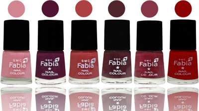 

Fabia Nail Polish Matte Look Attractive Your Nails Rose-Boysenberry-Peach-Wine-Wine Red-Red(Pack of 6)