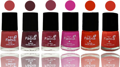 

Fabia Nail Polish Matte Look Attractive Your Nails Peach-Wine-Wine Red-Pink Pink-Fire Orange-Orange(Pack of 6)
