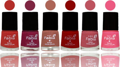 

Fabia Nail Polish Matte Look Attractive Your Nails Candy Orange-Dark Magenta-Coral-Red-Coral Pink -Shock Pink Light(Pack of 6)