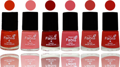 

Fabia Nail Polish Matte Look Attractive Your Nails Fire Orange-Baby Pink-Bold Red-Strawberry-Candy Orange-Reddish Red(Pack of 6)