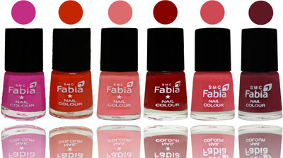 

Fabia Nail Polish Matte Look Attractive Your Nails Pink Pink-Fire Orange-Baby Pink-Bold Red-Strawberry-Jam(Pack of 6)