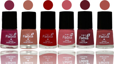 

Fabia Nail Polish Matte Look Attractive Your Nails Dark Magenta-Coral-Red-Coral Pink -Jam-Dark Peach(Pack of 6)