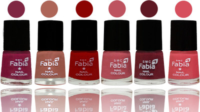 

Fabia Nail Polish Matte Look Attractive Your Nails Dark Magenta-Coral-Red-Coral Pink -Jam-Punch Pink(Pack of 6)