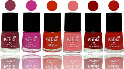

Fabia Nail Polish Matte Look Attractive Your Nails Wine Red-Pink Pink-Fire Orange-Baby Pink-Bold Red-Reddish Red(Pack of 6)