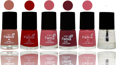 

Fabia Nail Polish Matte Look Attractive Your Nails Coral-Red-Coral Pink -Jam-Light Pink-Top Coat(Pack of 6)