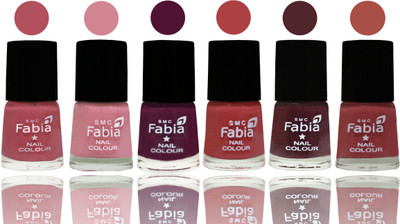 

Fabia Nail Polish Matte Look Attractive Your Nails Mauve Pink-Rose-Boysenberry-Peach-Wine-Dark Peach(Pack of 6)