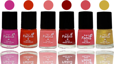 

Fabia Nail Polish Matte Look Attractive Your Nails Pink Pink-Fire Orange-Baby Pink-Bold Red-Strawberry-Mattis gold(Pack of 6)