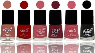 

Fabia Nail Polish Matte Look Attractive Your Nails Coral-Red-Coral Pink -Jam-Light Pink-Black(Pack of 6)