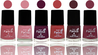 

Fabia Nail Polish Matte Look Attractive Your Nails Mauve Pink-Rose-Boysenberry-Peach-Wine-Plum(Pack of 6)