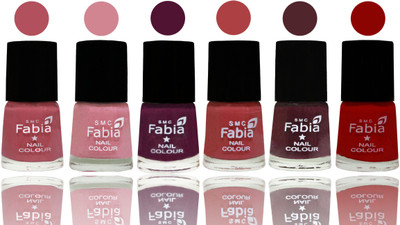 

Fabia Nail Polish Matte Look Attractive Your Nails Mauve Pink-Rose-Boysenberry-Peach-Wine-Red(Pack of 6)