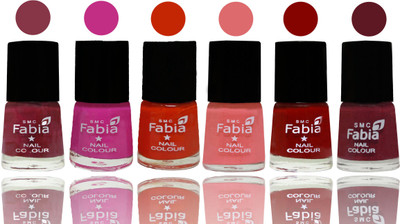 

Fabia Nail Polish Matte Look Attractive Your Nails Wine Red-Pink Pink-Fire Orange-Baby Pink-Bold Red-Jam(Pack of 6)