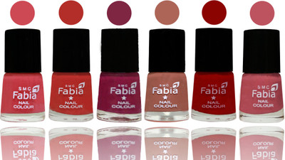 

Fabia Nail Polish Matte Look Attractive Your Nails Strawberry-Candy Orange-Dark Magenta-Coral-Red-Coral Pink(Pack of 6)