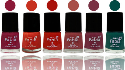 

Fabia Nail Polish Matte Look Attractive Your Nails Pure Wine-Orange-Reddish Red-Dark Peach-Plum-Pine Green(Pack of 6)