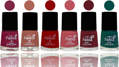 

Fabia Nail Polish Matte Look Attractive Your Nails Dark Magenta-Coral-Red-Coral Pink -Jam-Pine Green(Pack of 6)