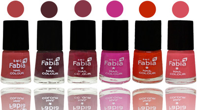 

Fabia Nail Polish Matte Look Attractive Your Nails Peach-Wine-Wine Red-Pink Pink-Fire Orange-Punch Pink(Pack of 6)