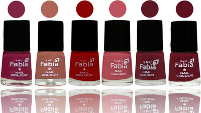 

Fabia Nail Polish Matte Look Attractive Your Nails Dark Magenta-Coral-Red-Coral Pink -Jam-Maroon(Pack of 6)