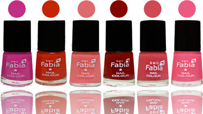 

Fabia Nail Polish Matte Look Attractive Your Nails Pink Pink-Fire Orange-Baby Pink-Bold Red-Strawberry-Shock Pink Light(Pack of 6)